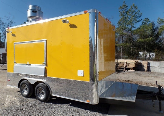 8.5' x 14' Concession Food Trailer Yellow Event Catering