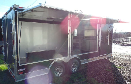 8.5' x 20' Black Concession Food Event Catering Trailer