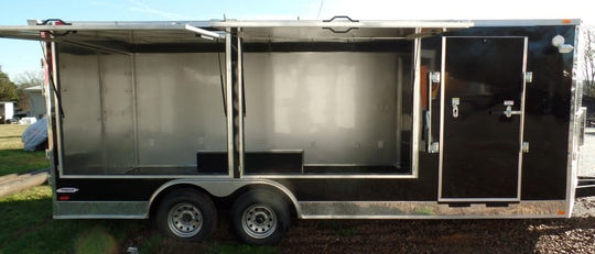 8.5' x 20' Black Concession Food Event Catering Trailer