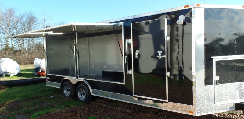 8.5' x 20' Black Concession Food Event Catering Trailer