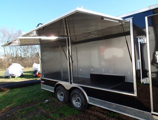 8.5' x 20' Black Concession Food Event Catering Trailer