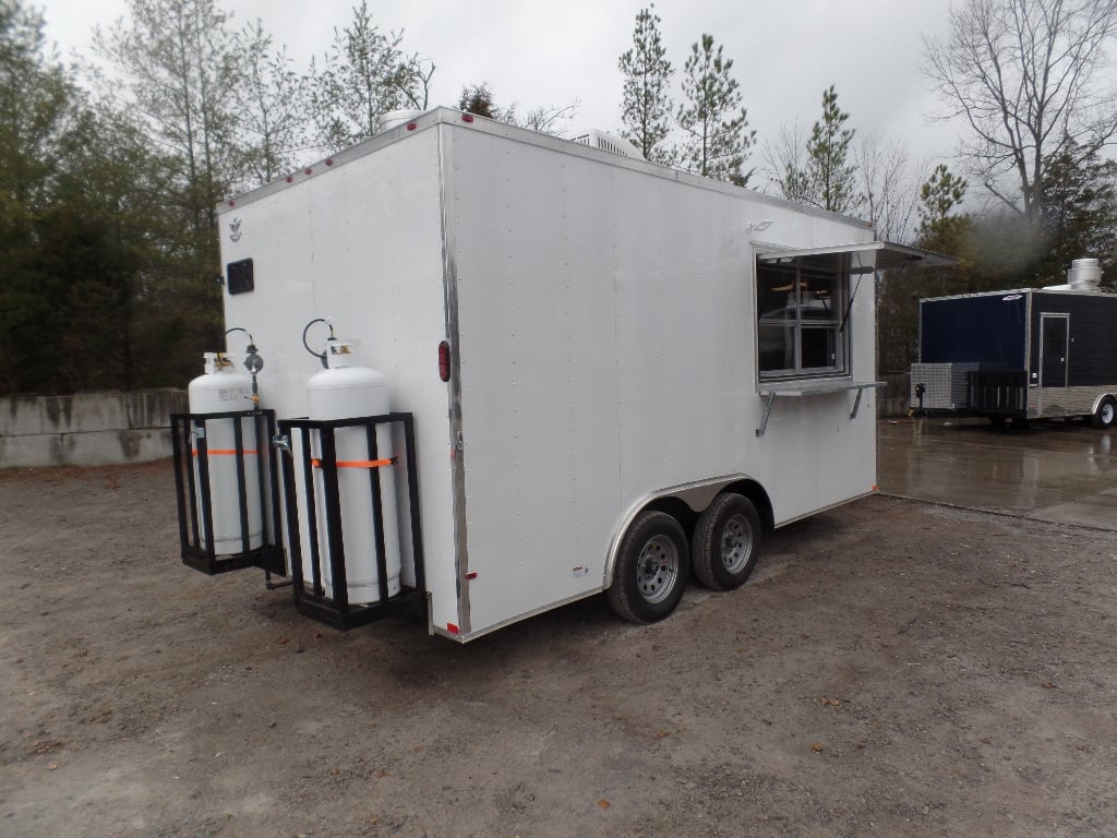 8.5' x 16' White Concession Food Trailer With Appliances