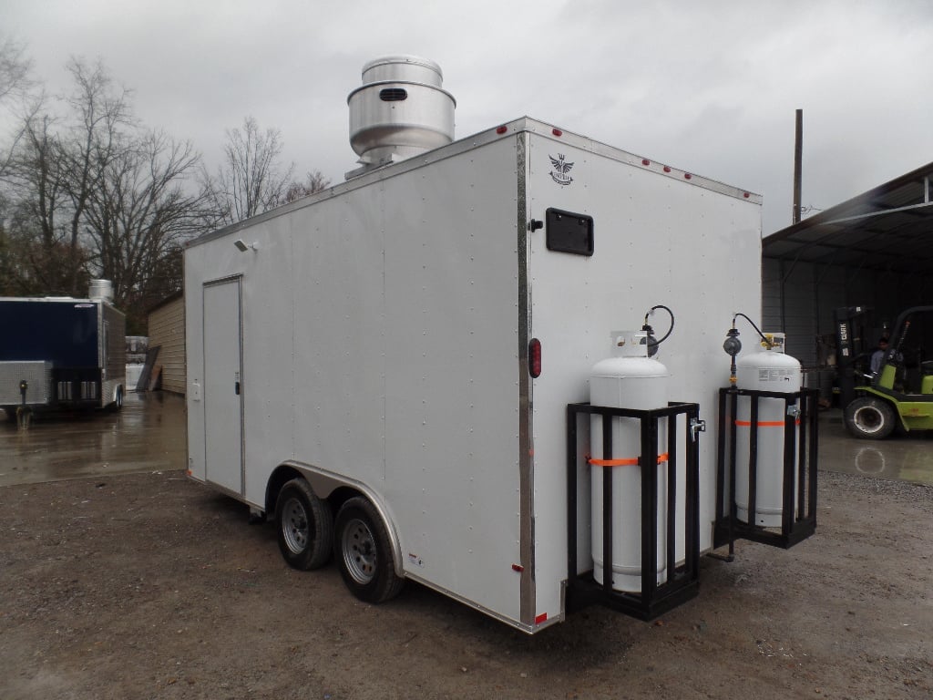 8.5' x 16' White Concession Food Trailer With Appliances