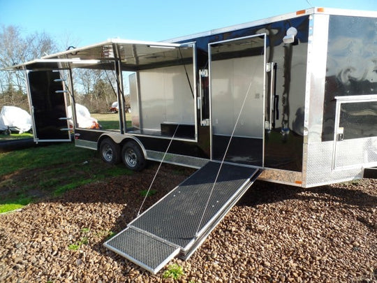 8.5' x 20' Black Concession Food Event Catering Trailer