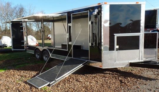 8.5' x 20' Black Concession Food Event Catering Trailer