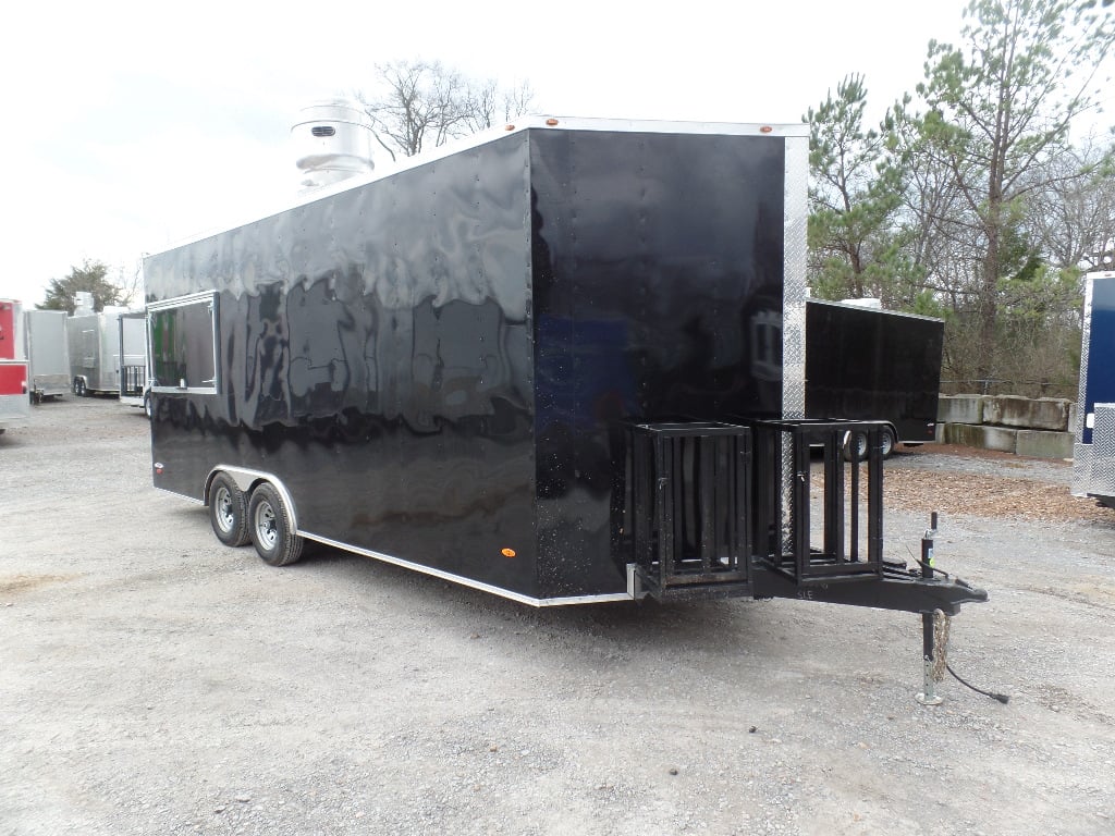 8.5' x 20' Black Food Event Concession Food Trailer