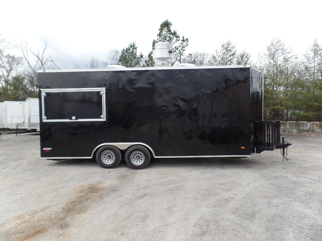 8.5' x 20' Black Food Event Concession Food Trailer