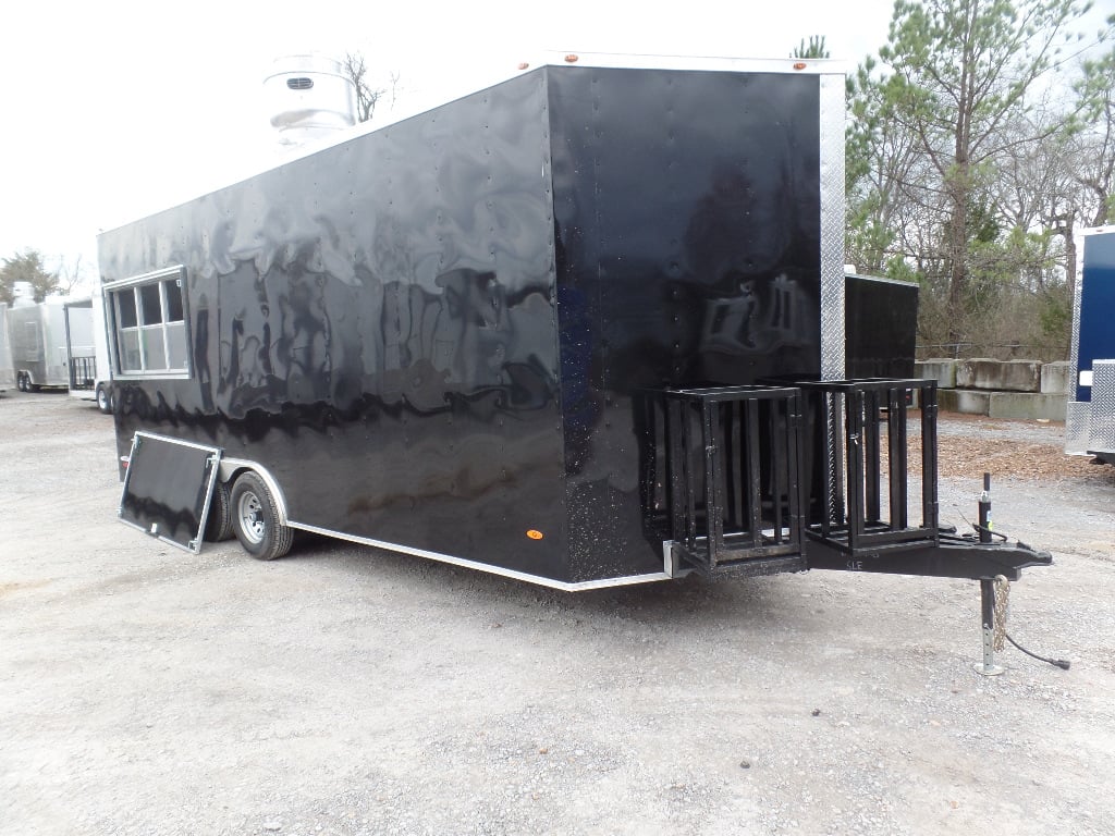 8.5' x 20' Black Food Event Concession Food Trailer