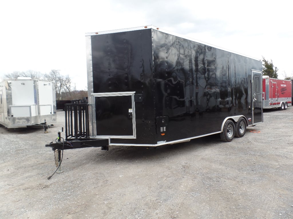 8.5' x 20' Black Food Event Concession Food Trailer