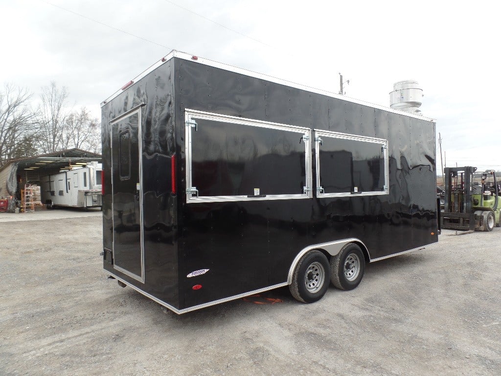 8.5x20 Black Concession & Catering Trailer