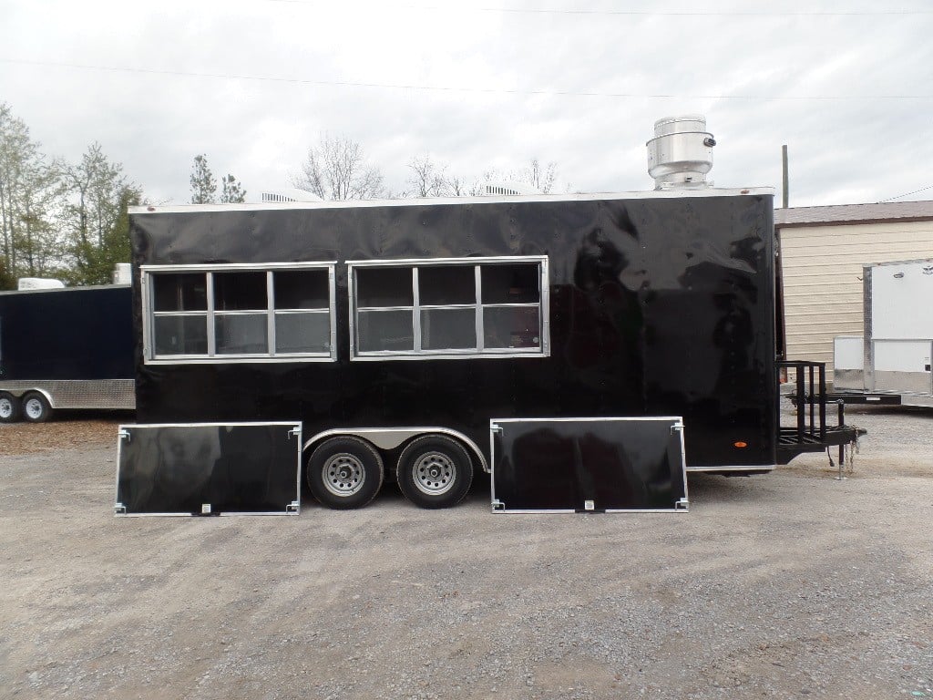 8.5x20 Black Concession & Catering Trailer