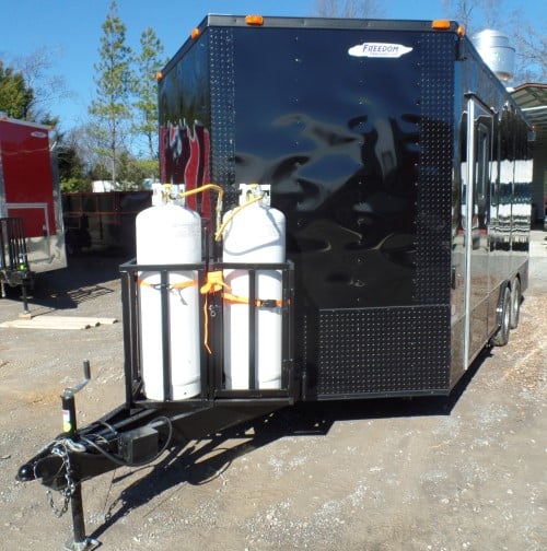 8.5' x 18' Concession Food Trailer Black With Appliances