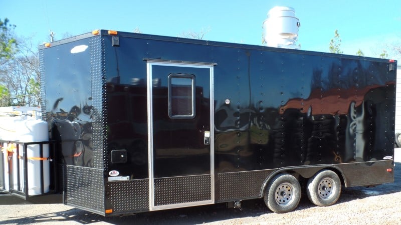 8.5' x 18' Concession Food Trailer Black Event Catering