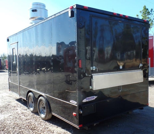 8.5' x 18' Concession Food Trailer Black Event Catering