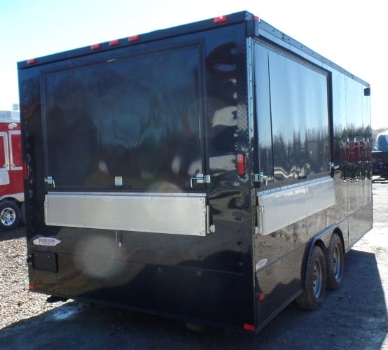 8.5' x 18' Concession Food Trailer Black With Appliances