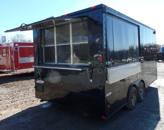 8.5' x 18' Concession Food Trailer Black Event Catering