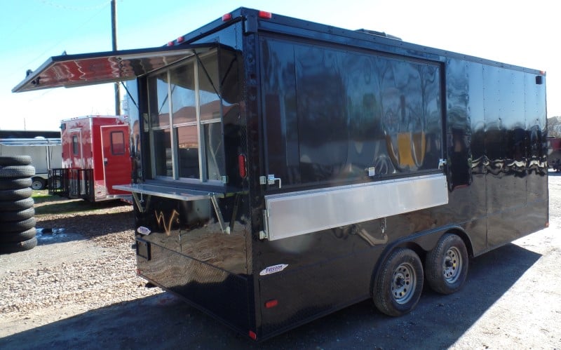 8.5' x 18' Concession Food Trailer Black With Appliances