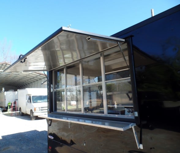 8.5' x 18' Concession Food Trailer Black Event Catering