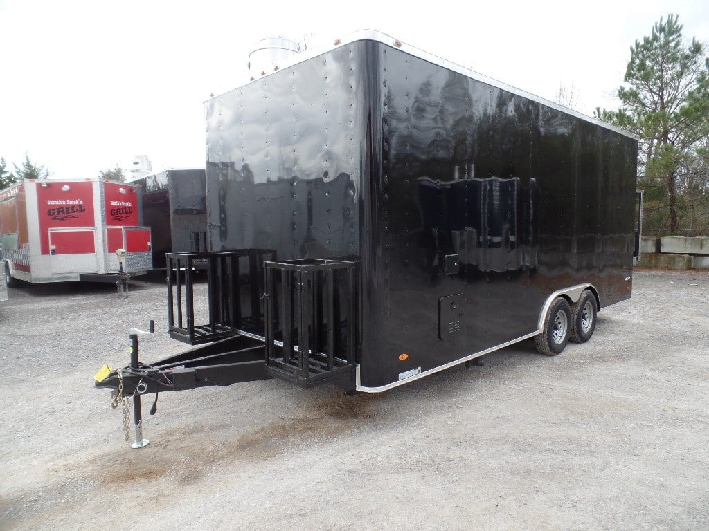 8.5x20 Black Concession & Catering Trailer