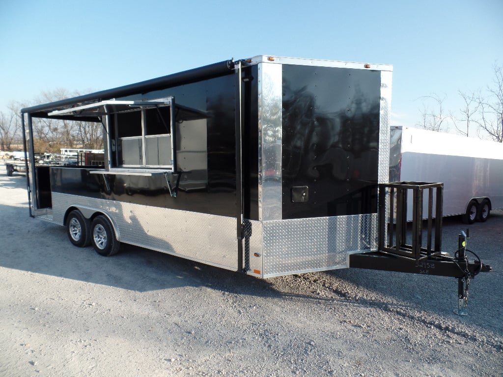 8.5' x 20' Concession Food Trailer Porch Style BBQ