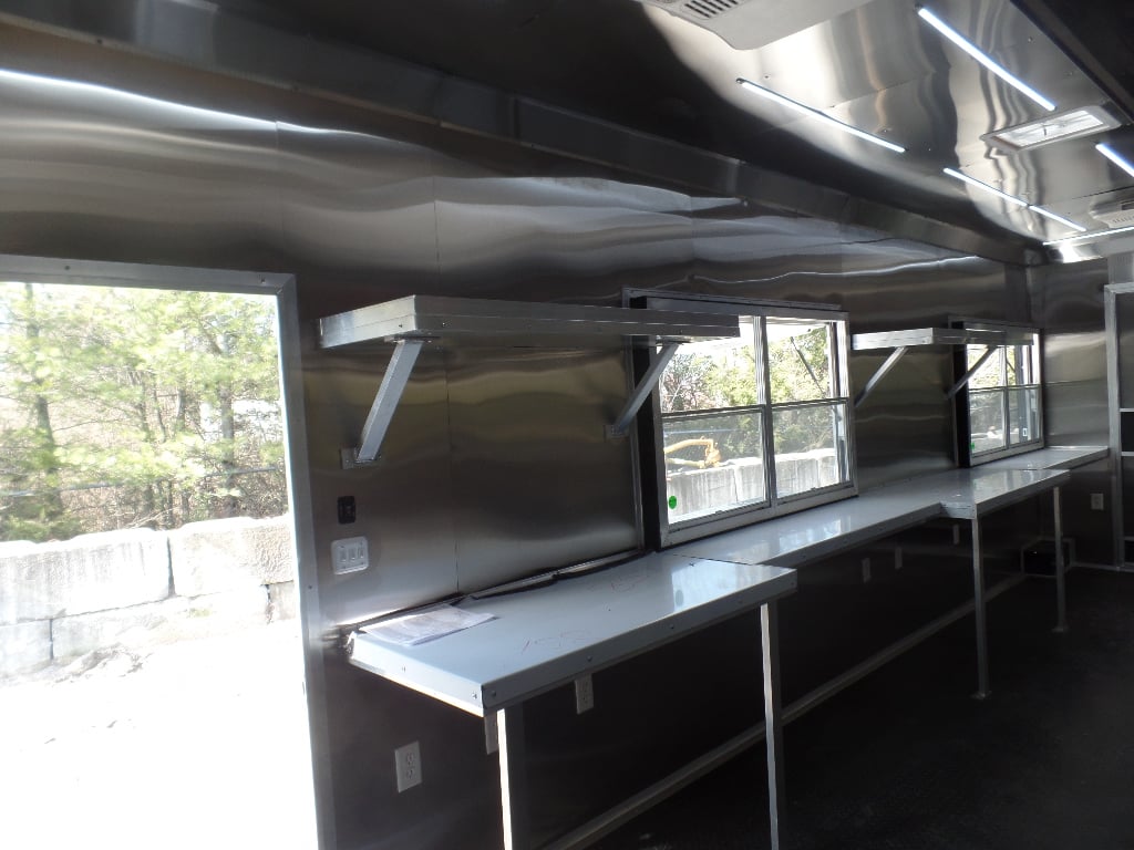 8.5' x 50' White Goose-neck Porch Style Concession Food Trailer