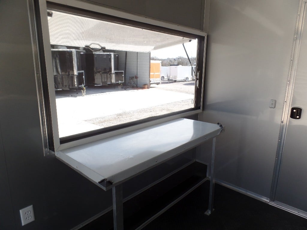 8.5' x 50' White Goose-neck Porch Style Concession Food Trailer With Appliances