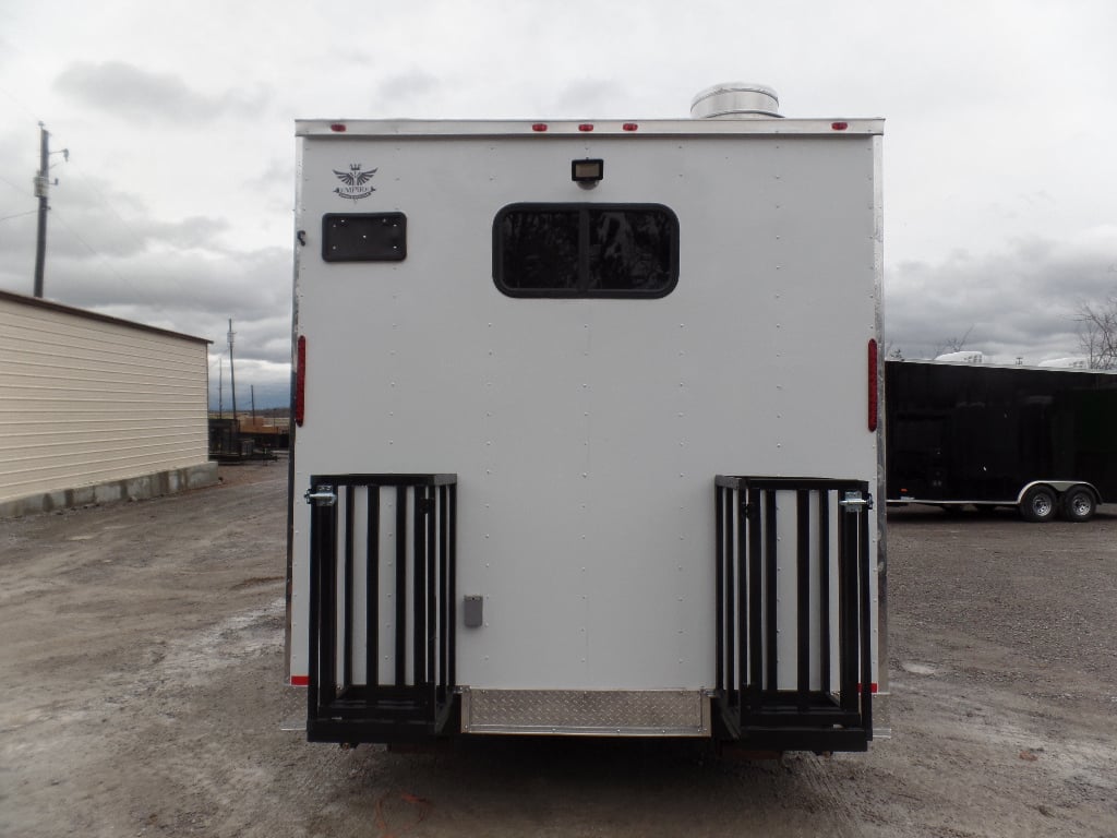 8.5' x 24' White V-Nose Concession Food Trailer