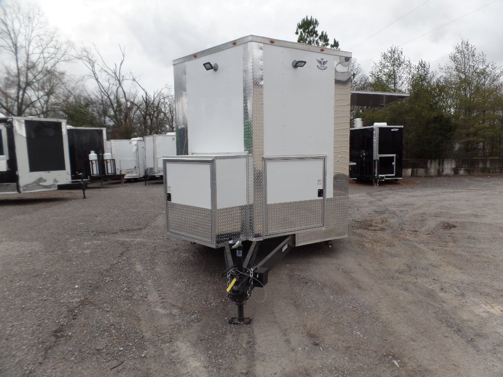 8.5' x 24' White V-Nose Concession Food Trailer