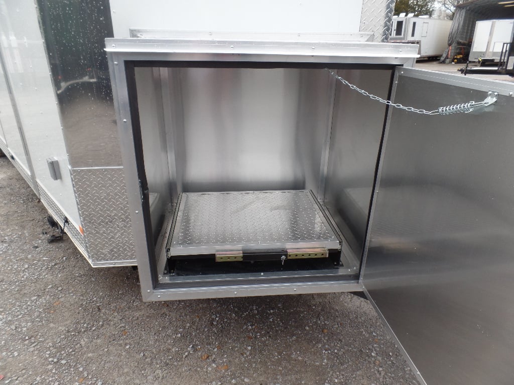 8.5' x 24' White V-Nose Concession Food Trailer