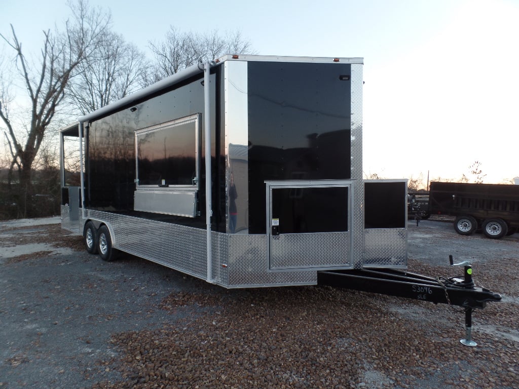 8.5' x 24' Concession Food Trailer Black BBQ Catering