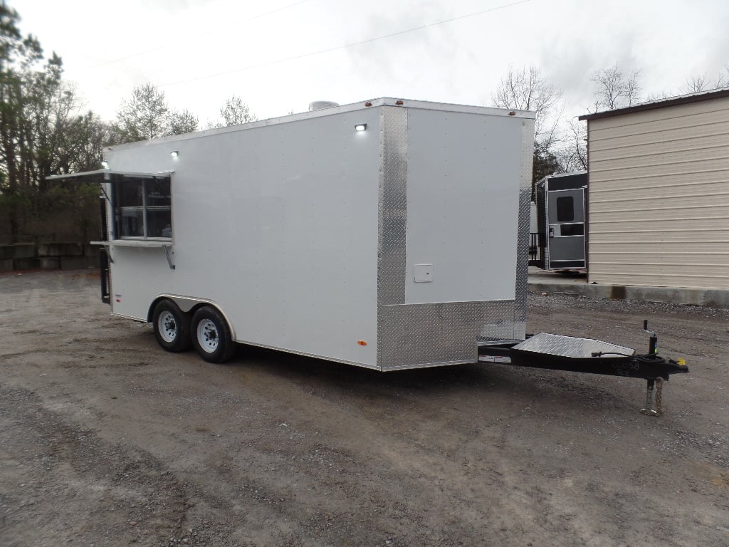 8.5' x 16' White Concession Food Event Trailer