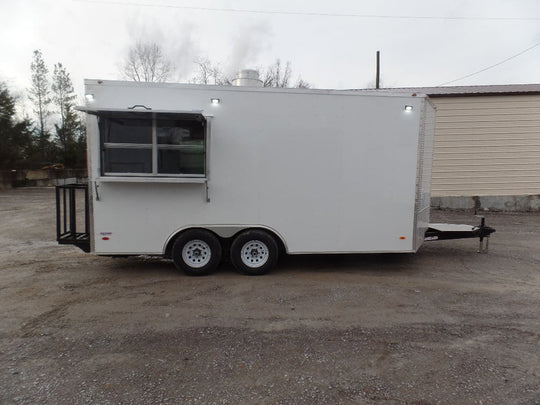 8.5' x 16' White Concession Food Event Trailer