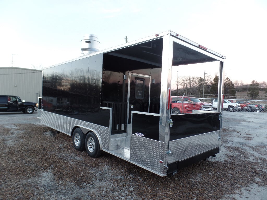 8.5' x 24' Concession Food Trailer Black BBQ Catering