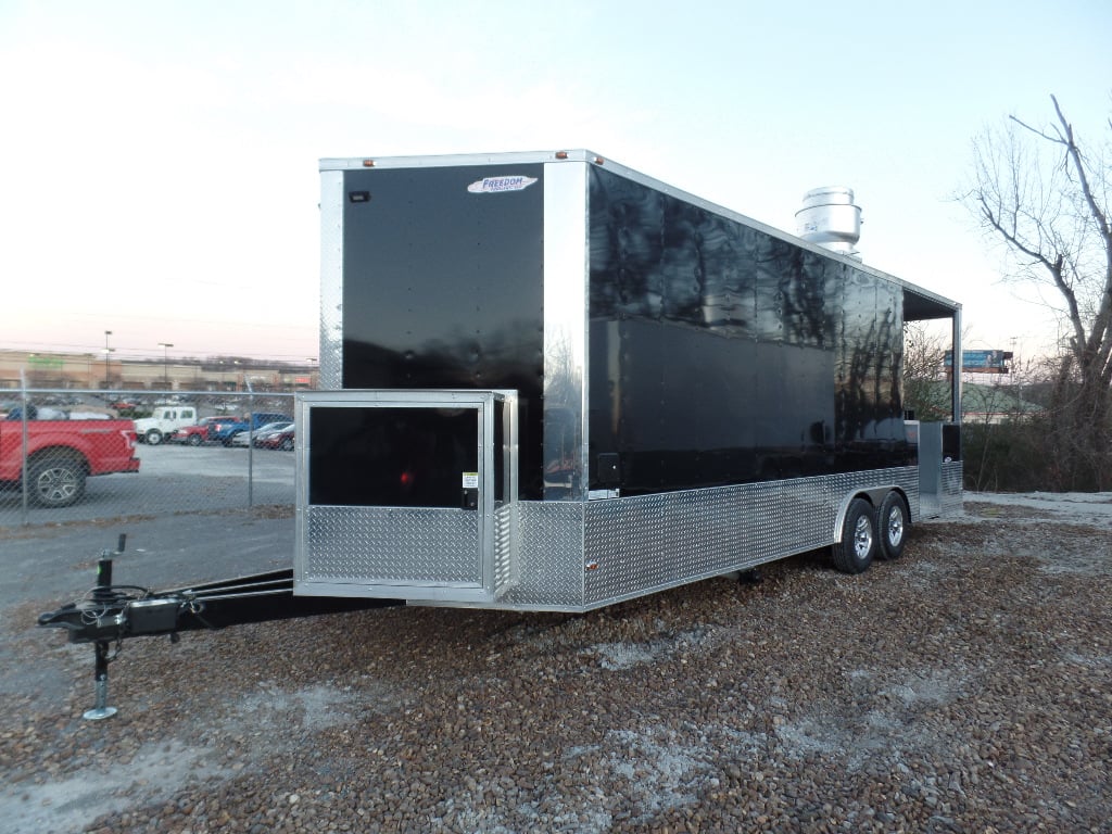 8.5' x 24' Concession Food Trailer Black BBQ Catering