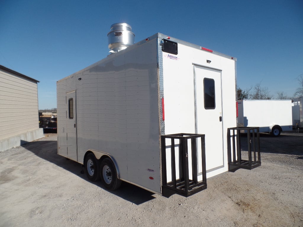 8.5' x 18' White Custom Concession Food Trailer