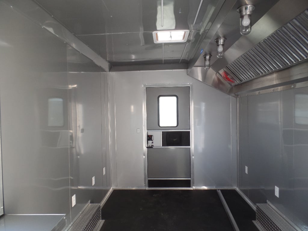 8.5' x 18' White Custom Concession Food Trailer