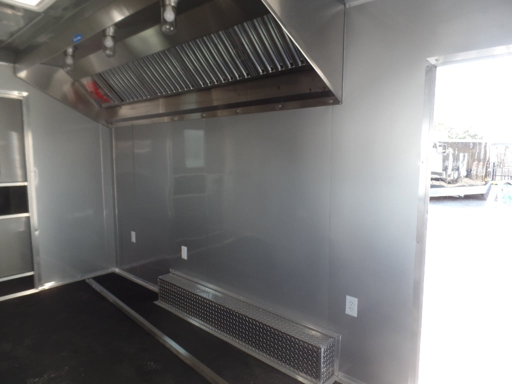 8.5' x 18' White Custom Concession Food Trailer