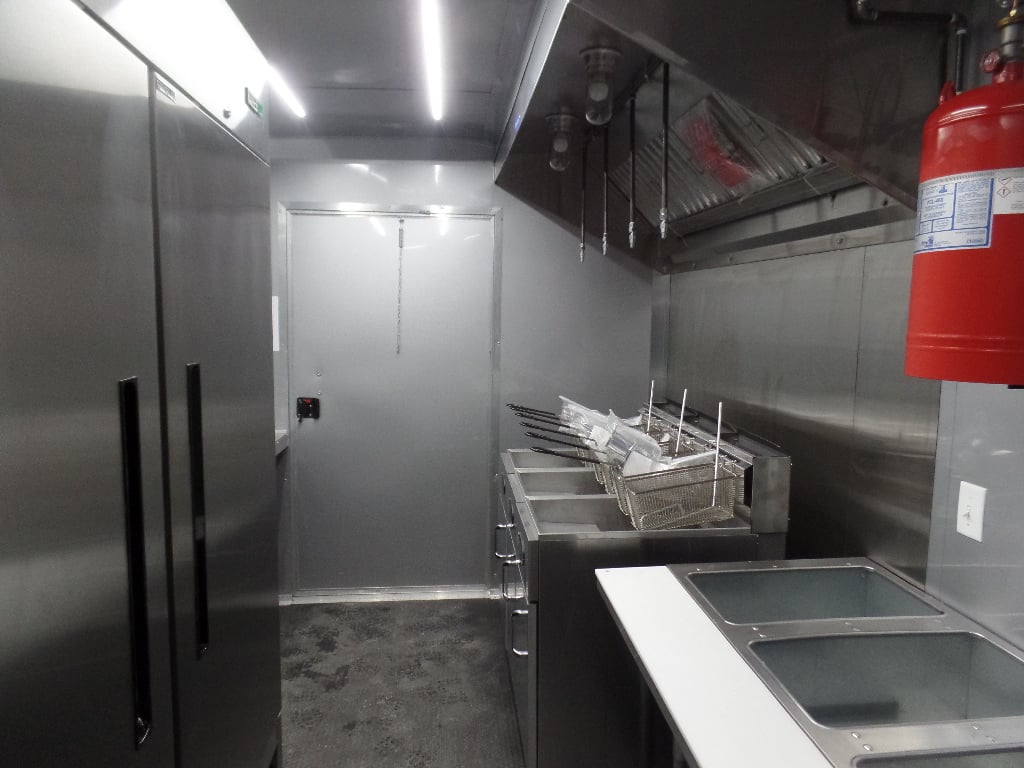 8.5' x 20' Black Porch Style Concession Food Trailer