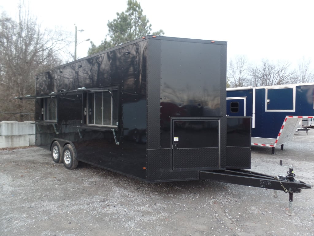 8.5' x 20' Black Concession Food Trailer