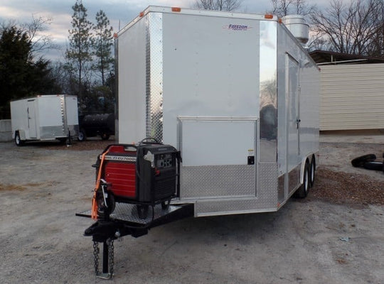 8.5' x 16' White Concession Food Trailer With Appliances