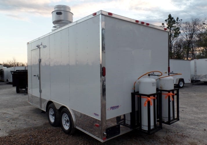 8.5' x 16' White Concession Food Trailer With Appliances