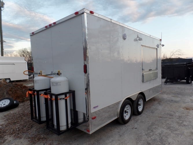 8.5' x 16' White Concession Food Trailer With Appliances