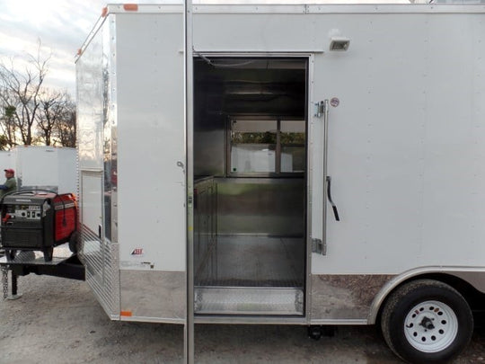 8.5' x 16' White Concession Food Trailer With Appliances