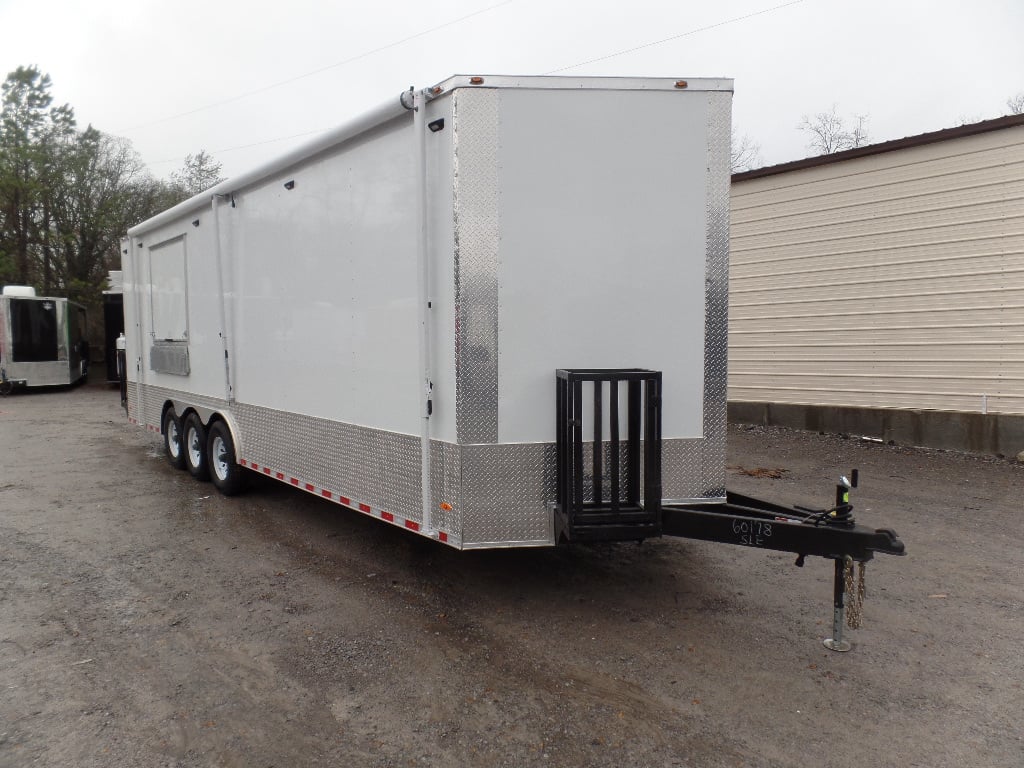 8.5' x 27' White Concession Food Trailer