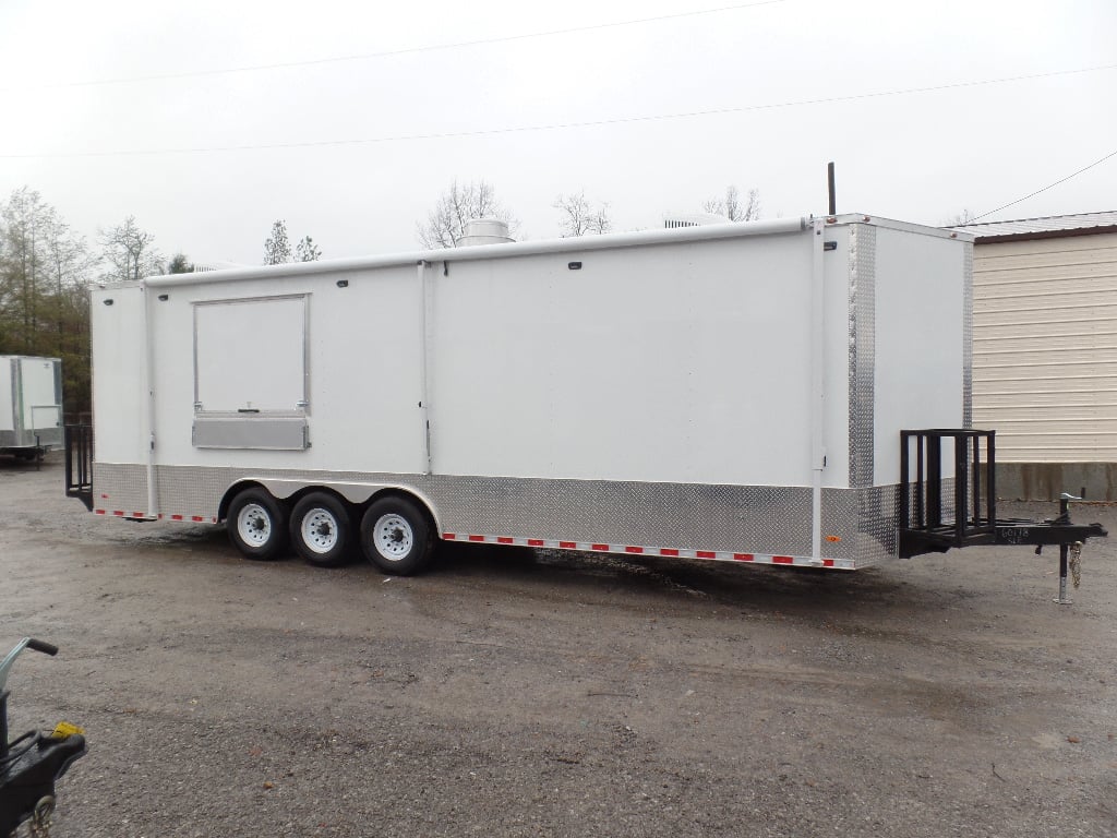 8.5' x 27' White Concession Food Trailer