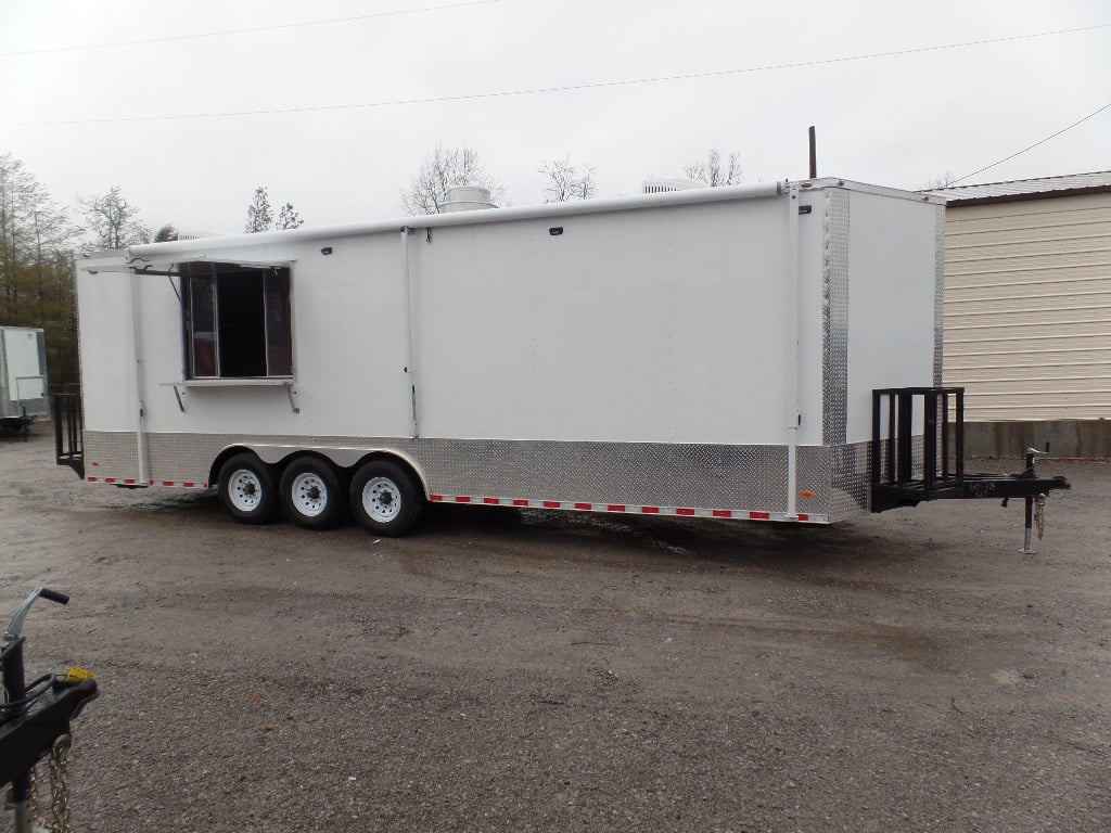 8.5' x 27' White Concession Food Trailer