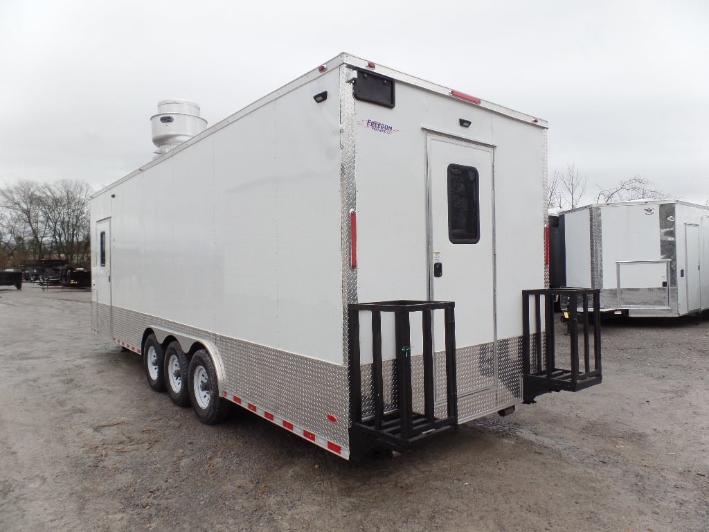 8.5' x 27' White Concession Food Trailer