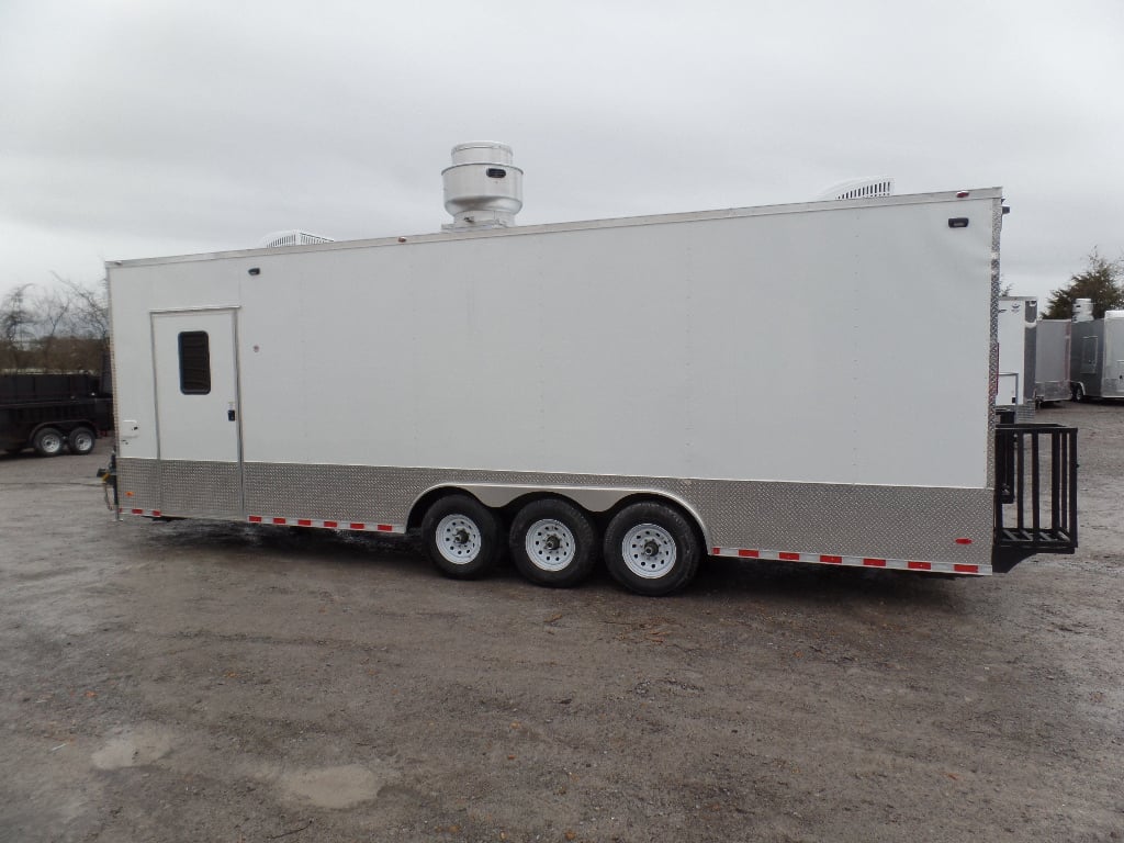 8.5' x 27' White Concession Food Trailer