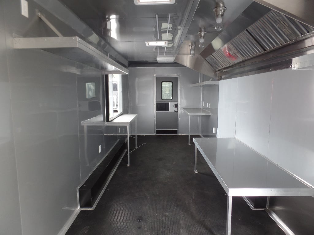 8.5' x 27' White Concession Food Trailer