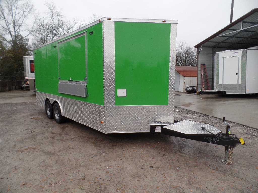 8.5' x 18' Lime Green Mexican Concession Food Trailer